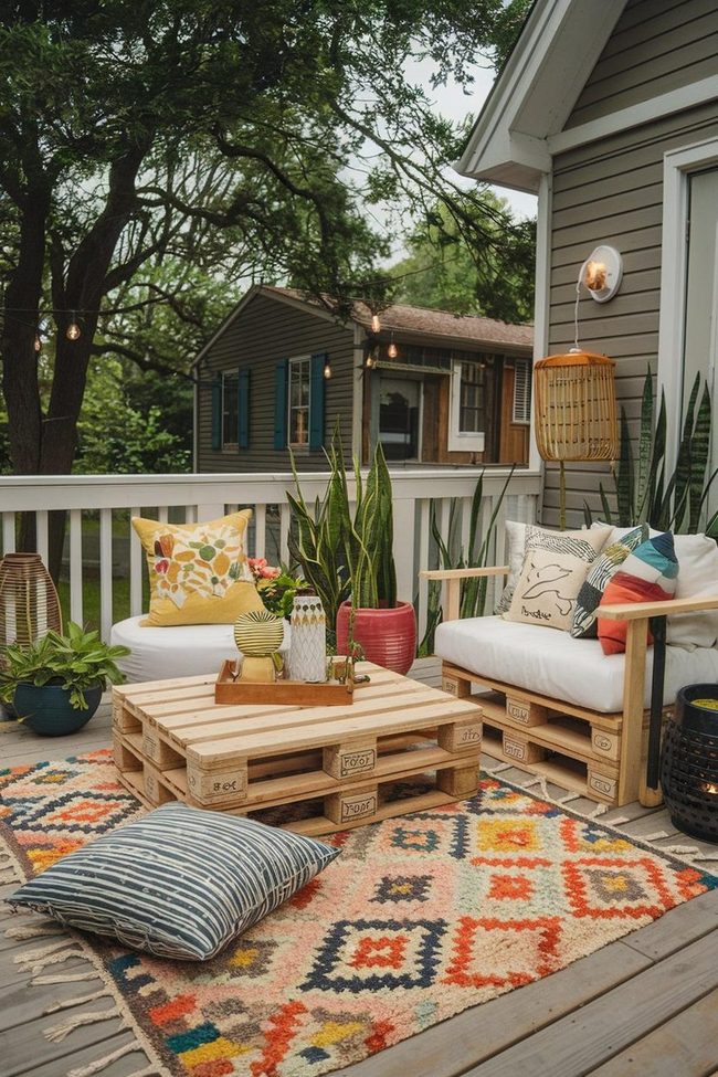 Bold Paint Revives Wooden Decks