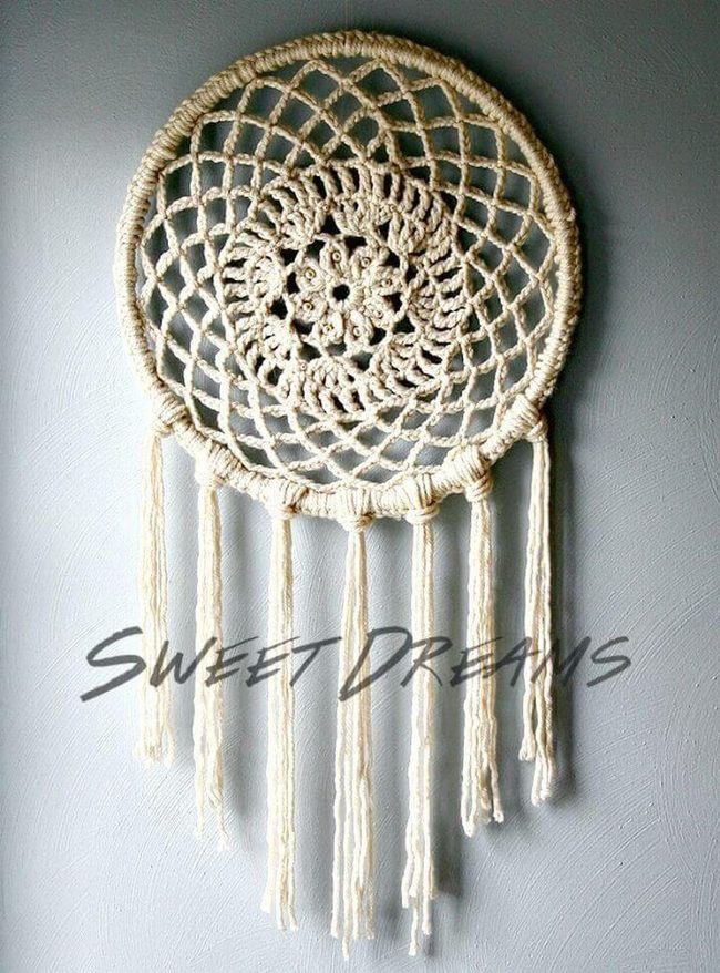 Large Doily Dreamcatcher With Macrame Tassels
