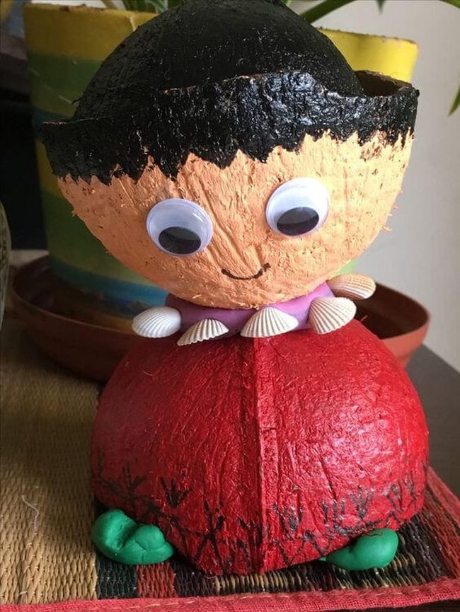 Grinning Coconut Shell Characters