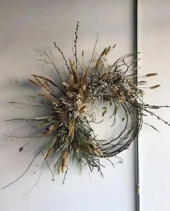 Dried Grass And Flower Wreaths