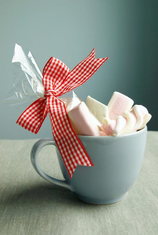 Light Blue Ceramic Marshmallow Cups