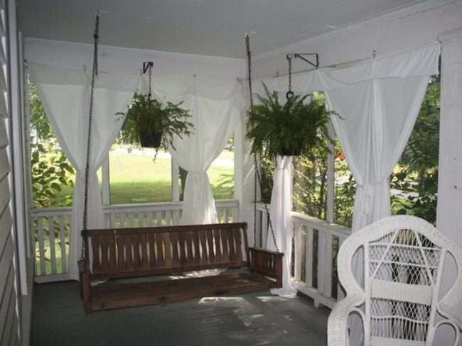 Gauze Curtains, Wooden Swing