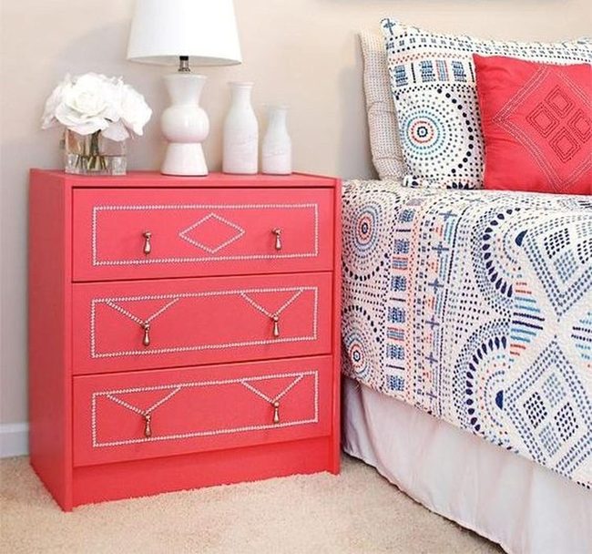 Scarlet Nightstand Blue Red Bedroom