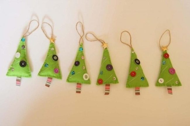Green Beaded Holiday Ornaments