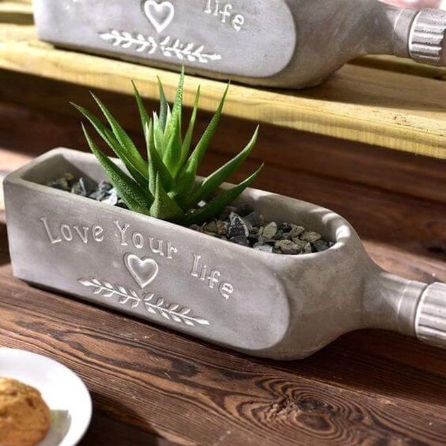 Concrete Planter With Inspirational Message