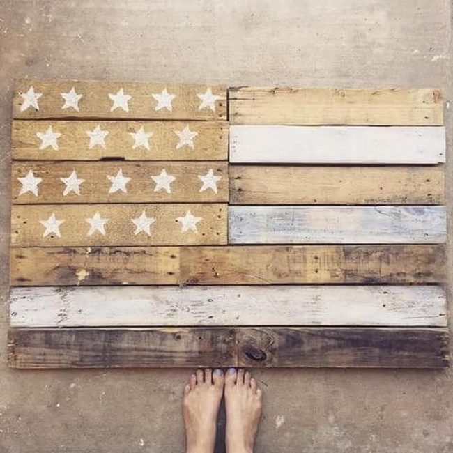 Weathered Wood Stars And Stripes