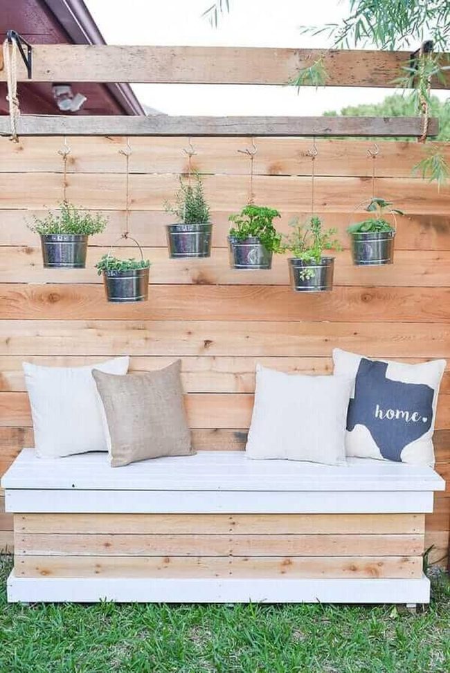Twine-Hung Herb Garden Corner