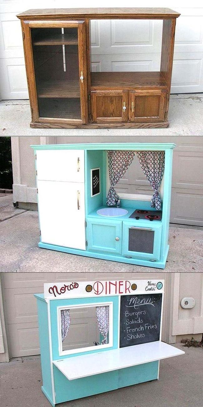 Upcycled Cabinet Play Kitchen