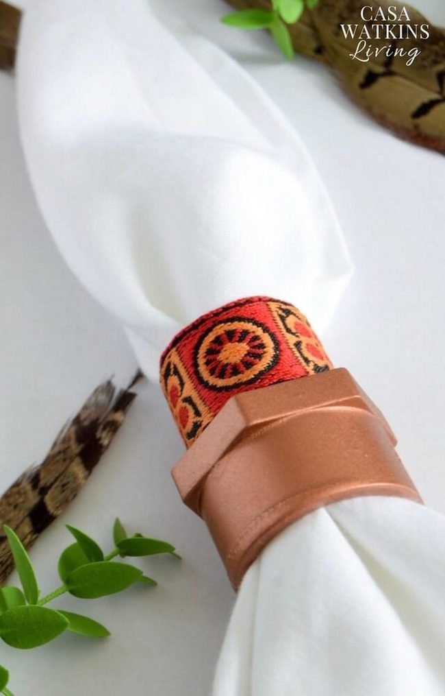 Copper Rings, White Linens