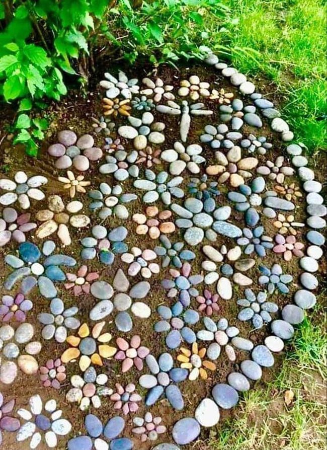 Flower-Shaped Stone Pathways