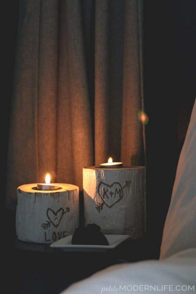 Personalized Wood Candle Holders