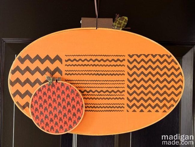 Orange Zigzag Wooden Wall Art