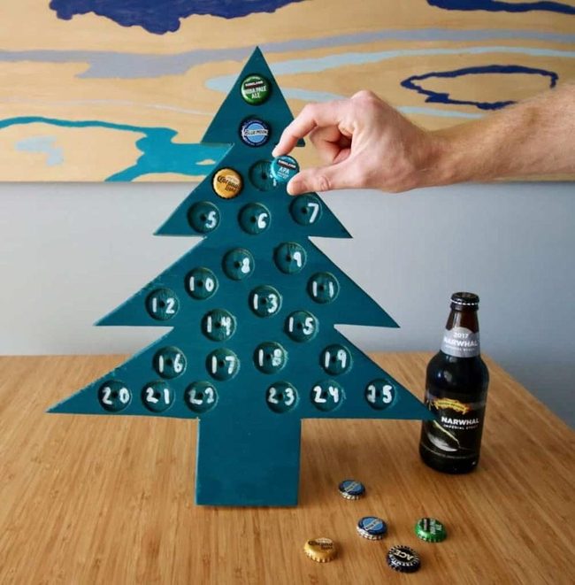 Green Tree Bottle Cap Countdown