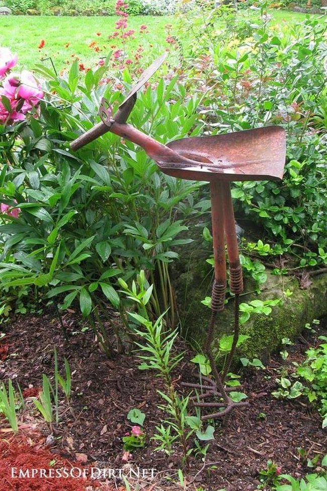 Weathered Wheelbarrow Garden Art
