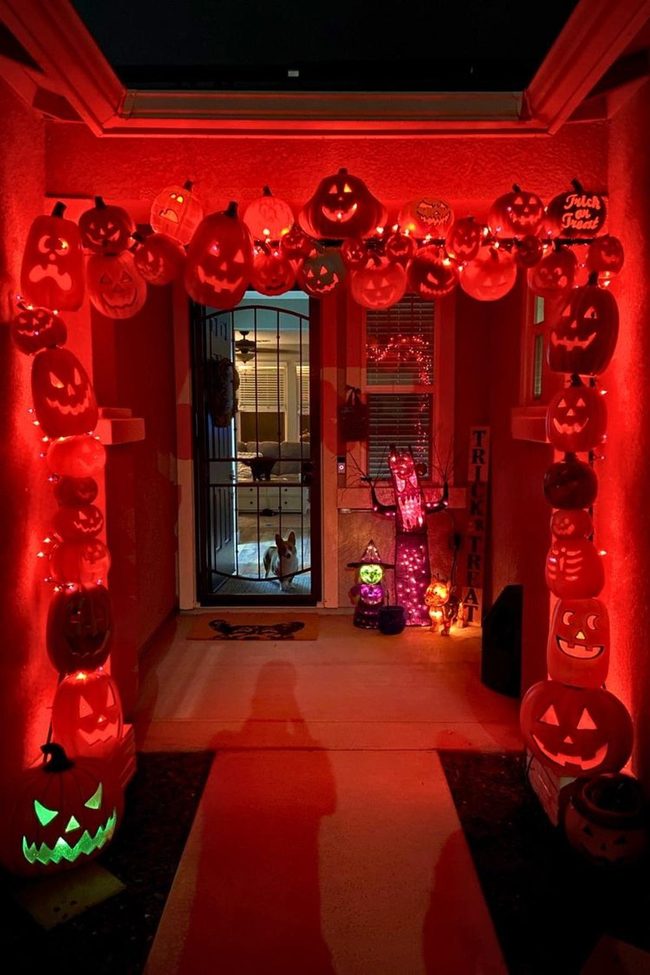 Glowing Orange Pumpkin Archway