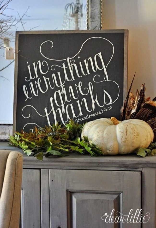 Handwritten Chalkboard Thanksgiving Welcome