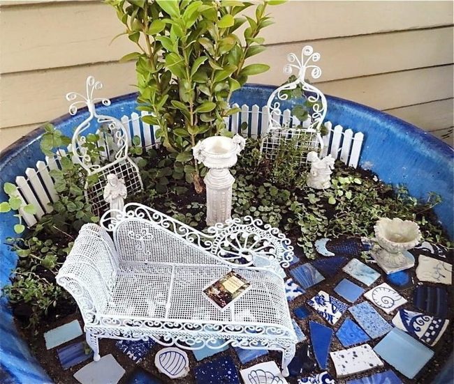 Blue Victorian Garden Sanctuary