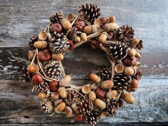 Pinecone And Acorn Wreath