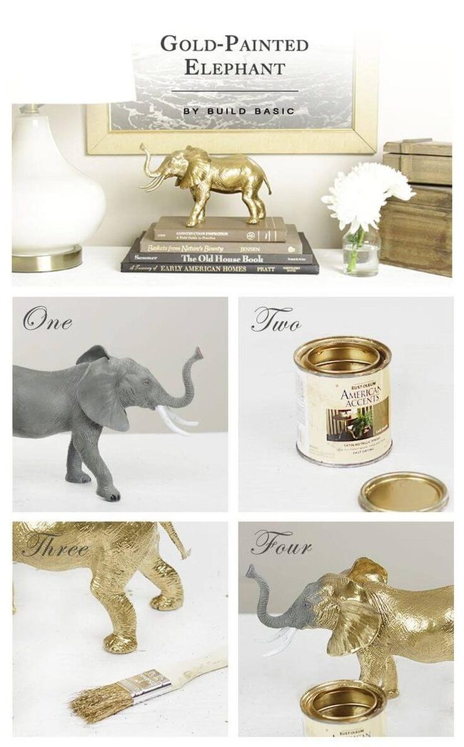 Metallic Elephant Dollar Store Transformation