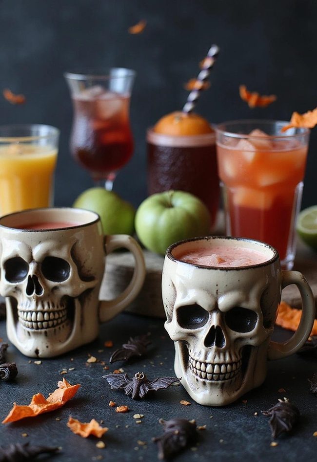 Skull Printed Drinkware For Halloween