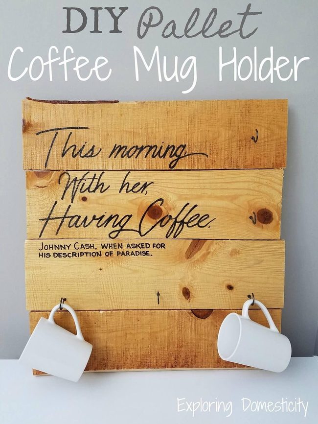 Wooden Mug Holder With Inspirational Message