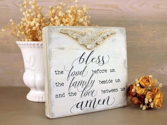 Grateful Table Prayer Sign