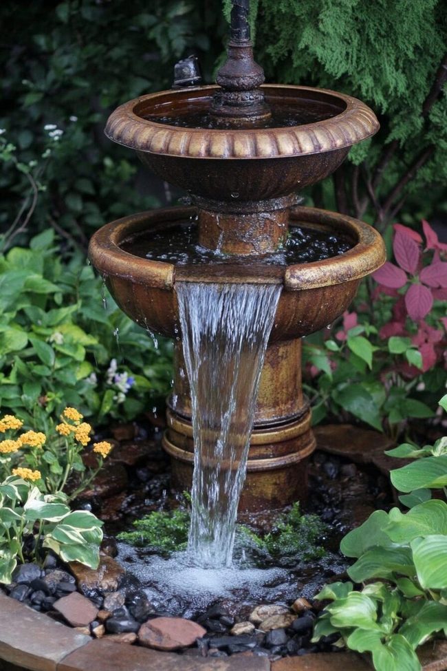 Retro Pump Water Feature Construction
