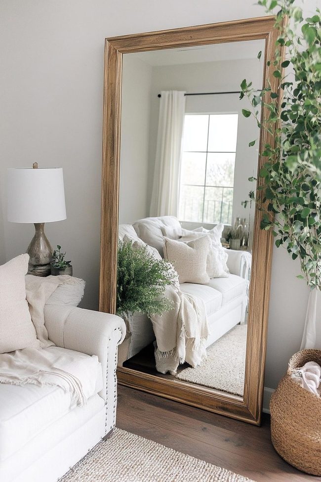 Floor Mirrors Enlarge Tight Spaces