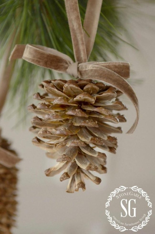 Velvet Ribbon Pinecones