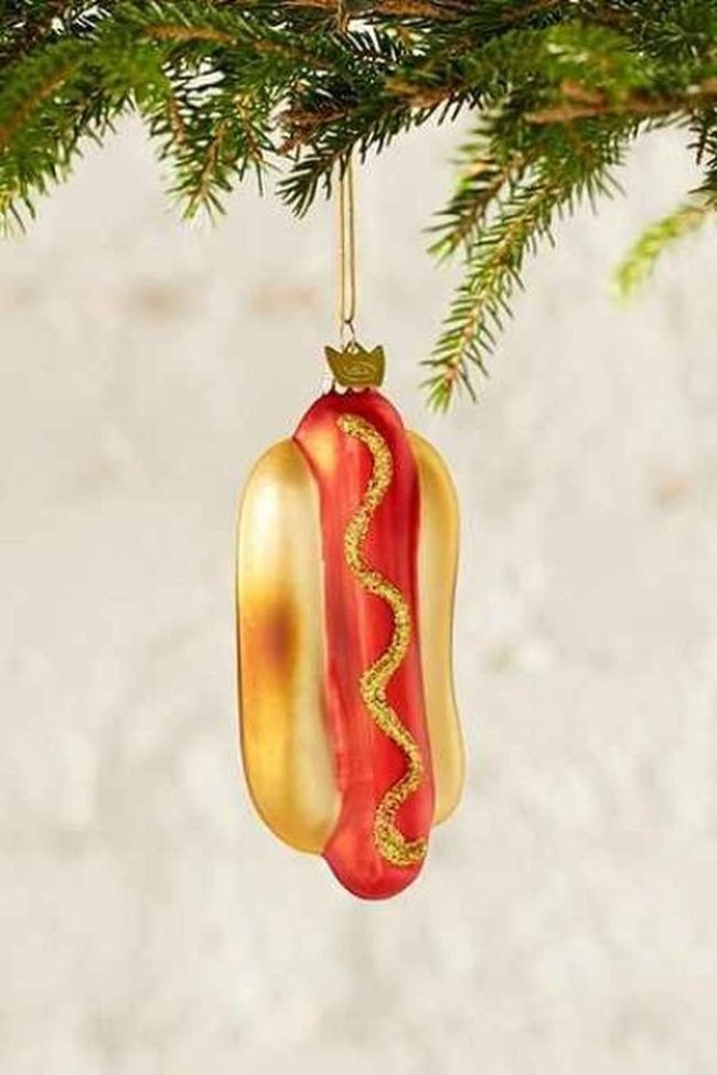 Glittery Hot Dog On Pine