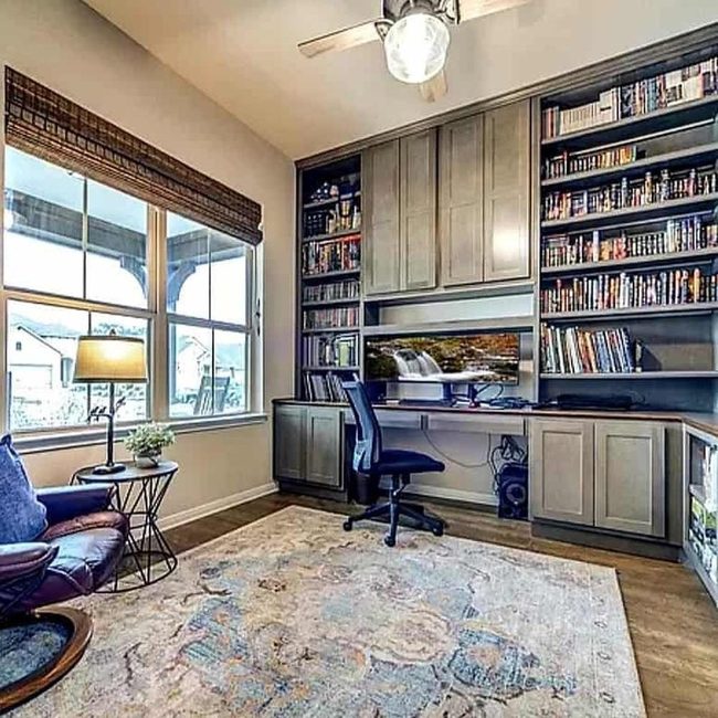 Patterned Rug Anchors Scholarly Workspace