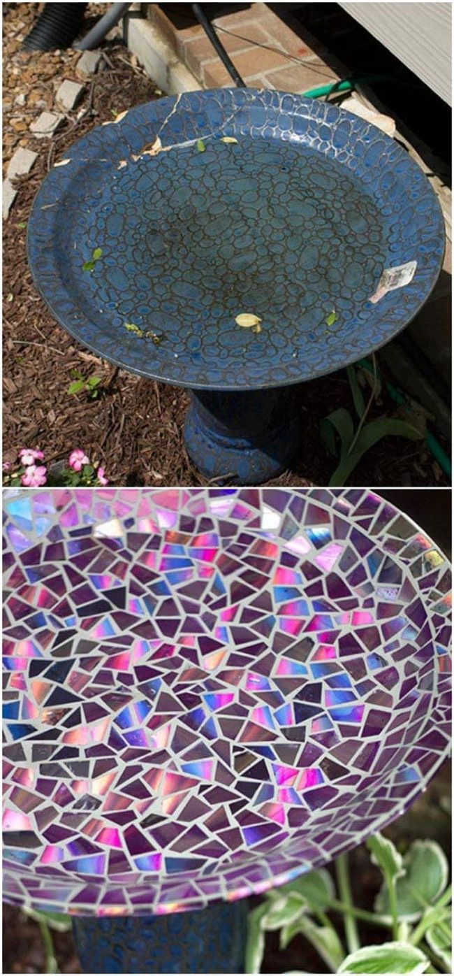 Mosaic Disc Birdbath Revival