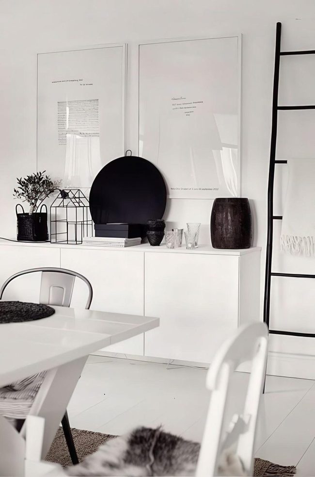 Black Ladder Against White Minimalism