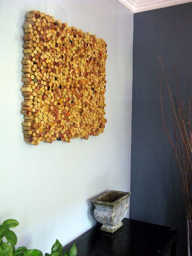 Brown Cork Mosaic Wall