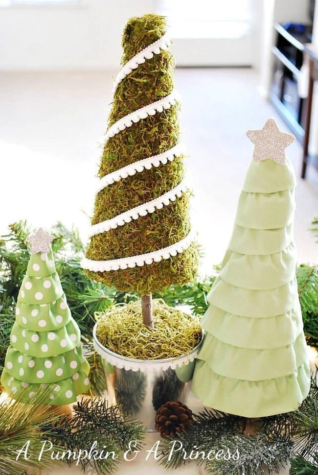 Moss Cone Tree In Green