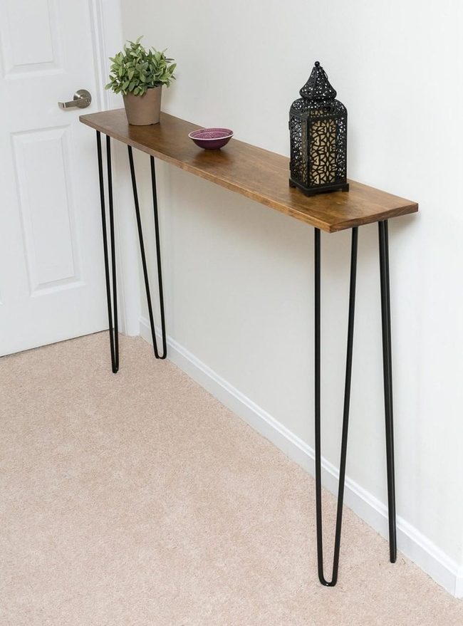 Black Metal Entryway Table