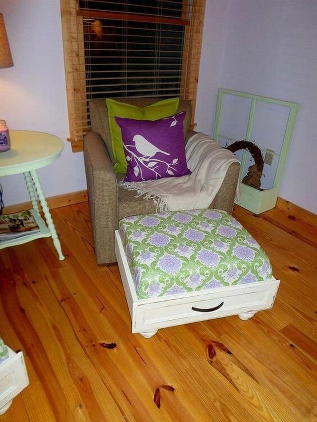 Pastel Painted Bench With Florals