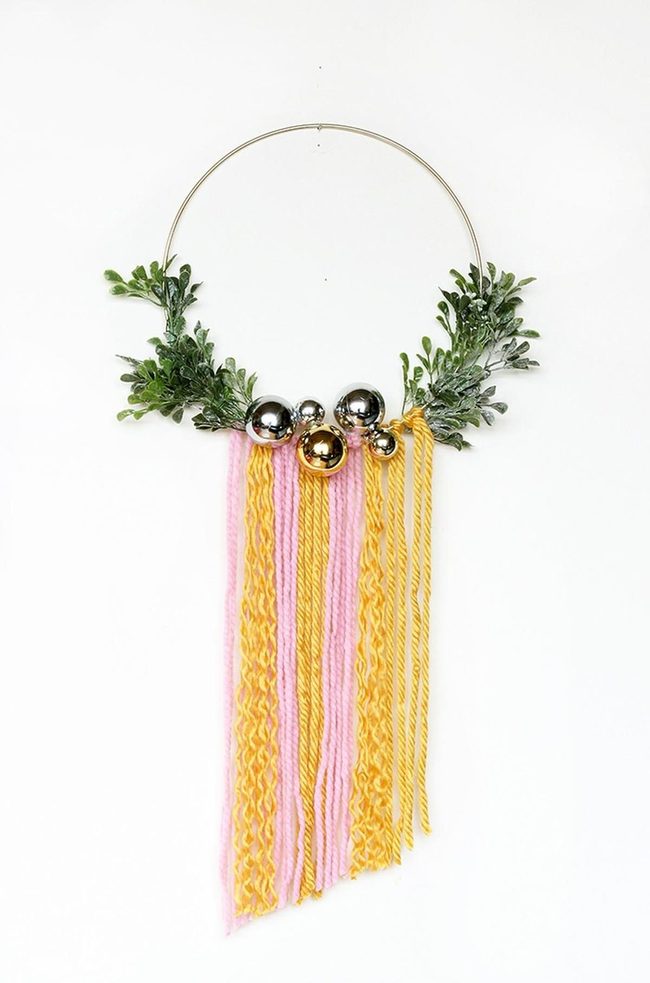 Yarn Wall Hanging With Metallic Sparkle