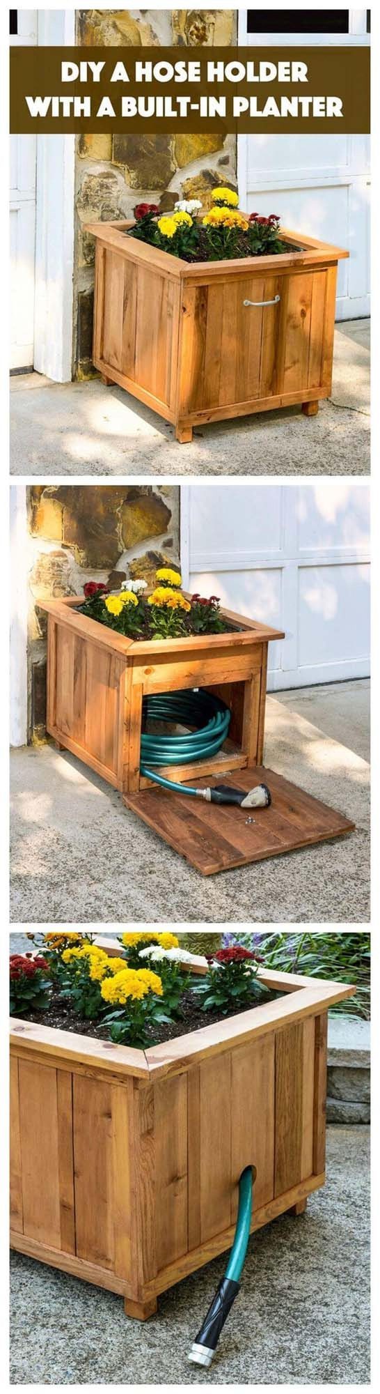 Wooden Hose Storage Box