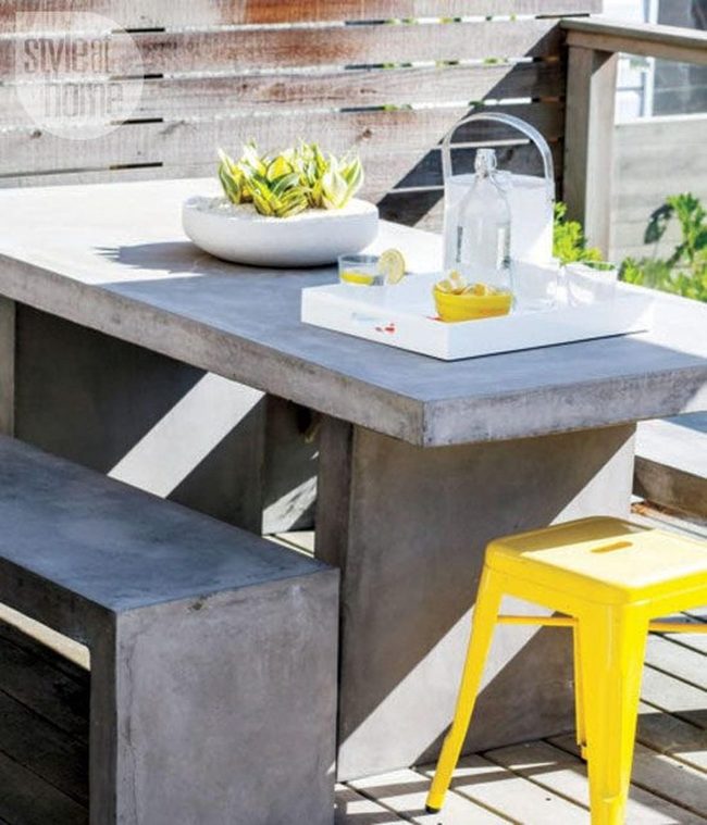 Yellow Metal Meets Gray Concrete