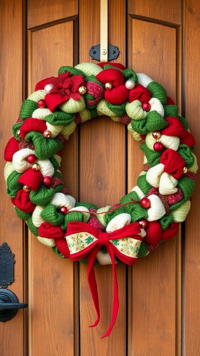 Colorful Yarn Texture Wreath
