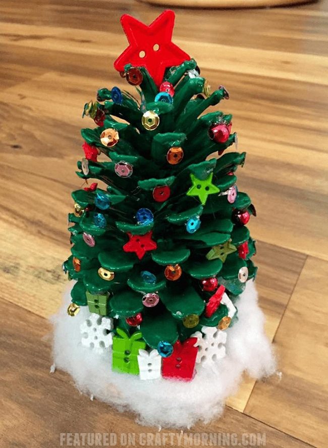 Glittered Pine Cone Trees