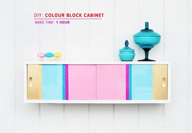 Pink, Blue, Gold Sparkle Cabinet
