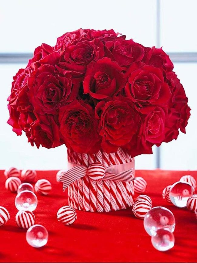 Peppermint Stick Vase Centerpiece