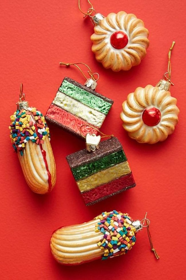 Golden Cookie Ornaments With Glossy Red Centers