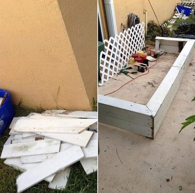 Gray Wood Planter Boxes