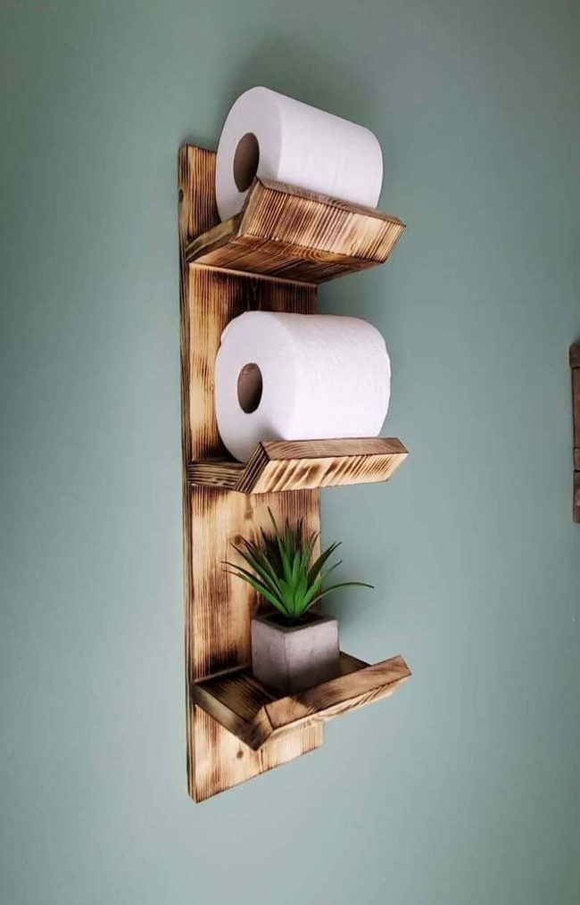 Natural Wood Bathroom Tower