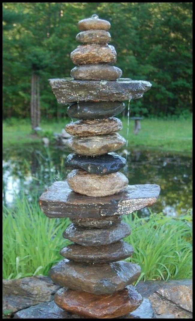 Stacked Stone Water Feature