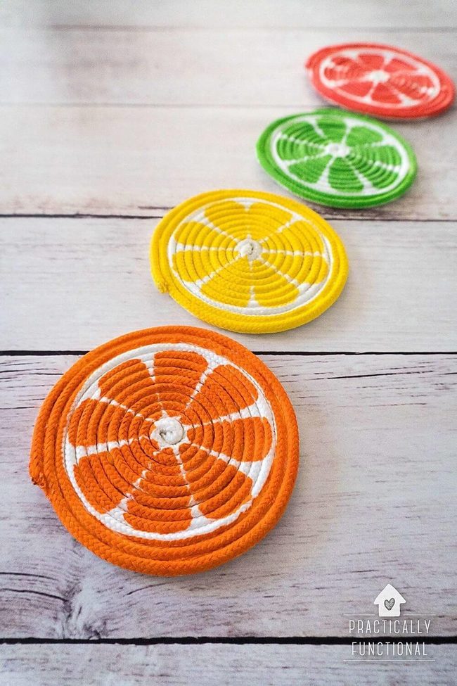 Citrus Rope Coasters Summer Table