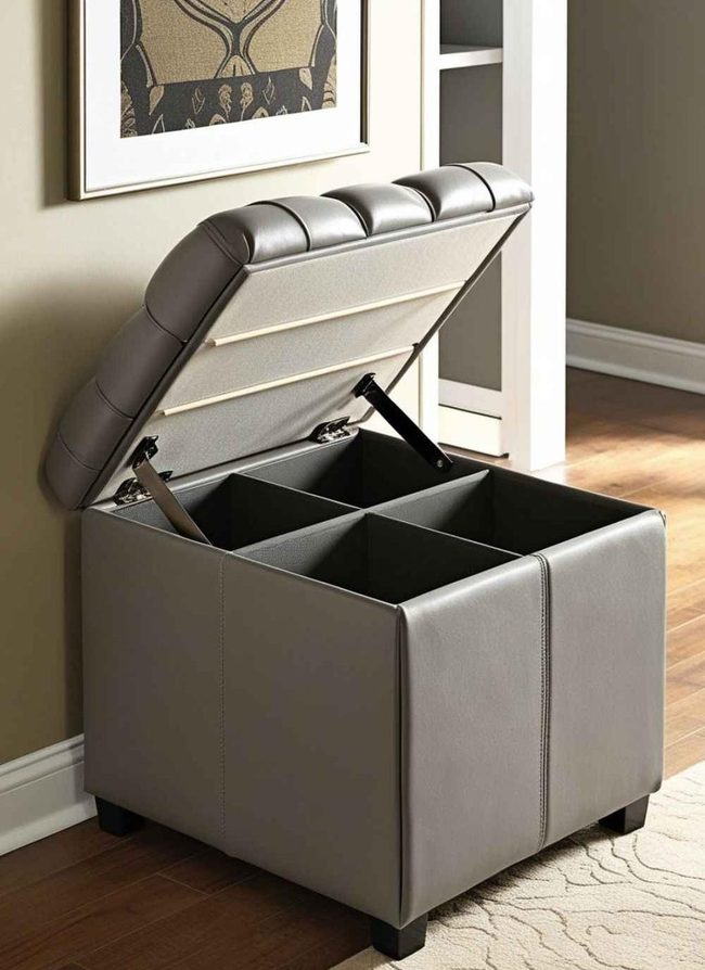 Dual-Purpose Upholstered Shoe Ottoman